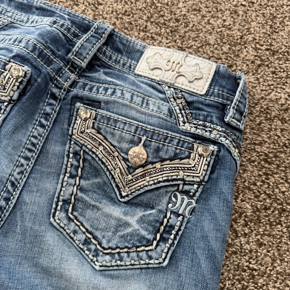 Miss Me Jeans Women's 28 Chloe Boot Cut Rhinestone Bling Whisker Cowgirl Rock